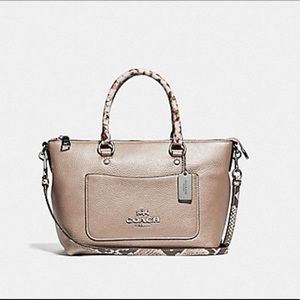 Coach Mini Emma Satchel Platinum Silver